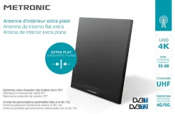 Metronic Antenne d'intérieur HD - noire - 416975