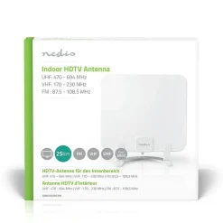 Nedis Antenne HDTV d'Intérieur 0 - 25 km Gain de 30 dB FMVHFUHF Blanche