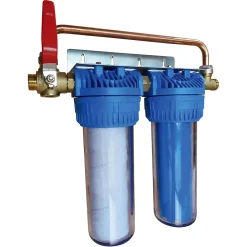 Aquawater Station De Filtration-- Filtre double avec cartouches de filtration anticalcaire anticorrosion 24 mois