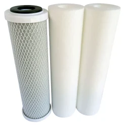 Aquawater Station De Filtration-- Kit de 3 cartouches pour Osmoseur, 2 filtrantes et 1 cartouche charbon actif