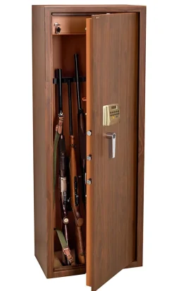 Technosafe Armoire à fusils à code aspect bois TLE/10, capacité 10 fusils -