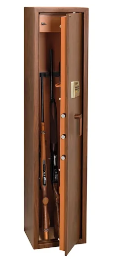 Technosafe Armoire à fusils à code aspect bois TLE/5, capacité 5 fusils -