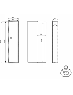 Thirard Armoire à fusils Durban, fermeture par clé, 2 pênes, capacité de 3 fusils -