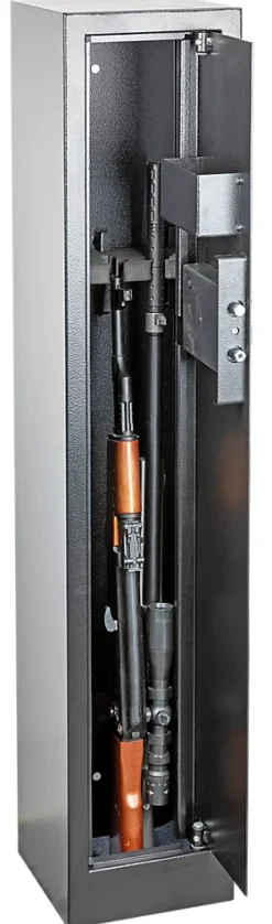 Smith & Locke Armoire à fusils serrure électronique – 3 armes, acier noir – 60 L – l.25 x H.125 x P.25 cm