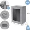 ECD Germany Câble Et Connectique Réseau-Armoire serveur 19" boîtier réseau murale gris en acier rack 16U 600x450x850 mm