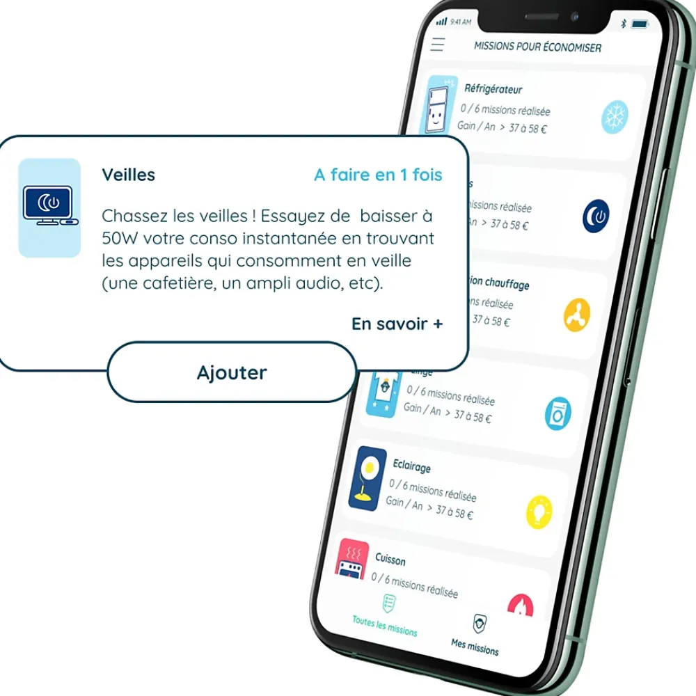 Prise Programmable-Assistant économie d'énergie Ecojoko avec capteur