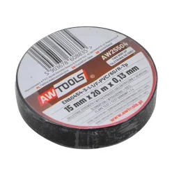Aw Tools Ruban Adhésif-- Ruban Noir (20 m x 15 mm)