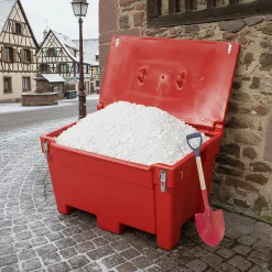 Plast'Up Rotomoulage Extincteur Et Couverture Anti-Feu-Bac a sable/sel 300l avec grenouillères + pelle