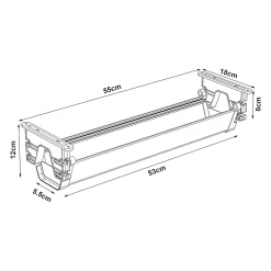 Pro.Tec Bac de gestion de câbles Skegness plastique 55 x 18 x 12 cm blanc