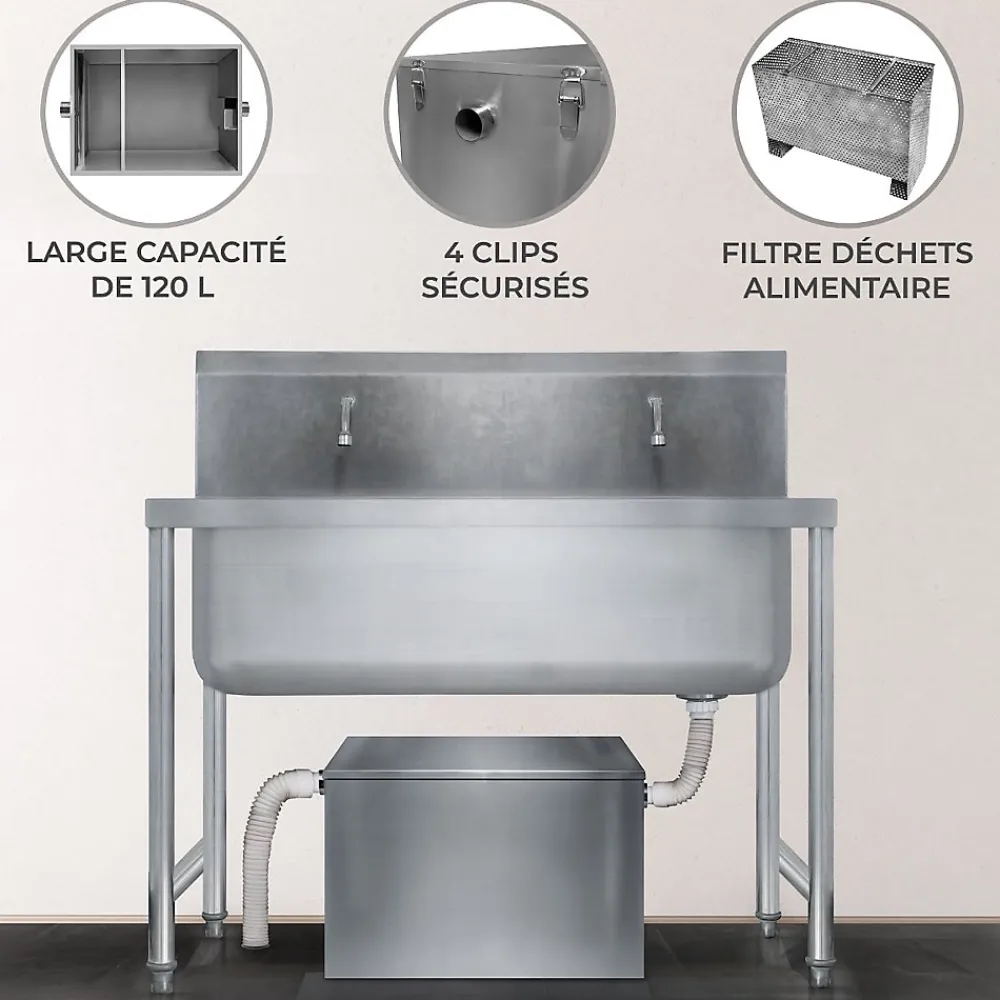 MonsterShop Bac à Graisse Commercial KuKoo - 120 L