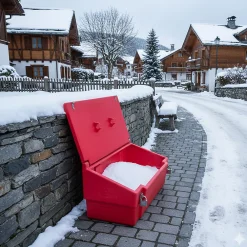 Plast'Up Rotomoulage Bac à sable incendie/ à sel de déneigement 100l + grenouillères + cadenas