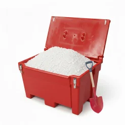 Plast'Up Rotomoulage Bac à sable incendie/ à sel de déneigement 200l + grenouillères + pelle