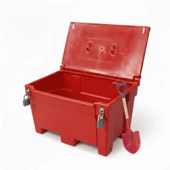 Plast'Up Rotomoulage Bac à sable incendie/ à sel de déneigement 300l + grenouillères + cadenas + pelle