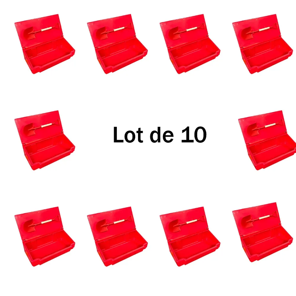Plast'Up Rotomoulage Bac à sable incendie/ à sel de déneigement 50l + pelle- lot de 10