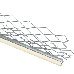 Profilé-Baguette d’angle extérieur en acier galvanisé avec cordon PVC sable 3 000 x 35 x 35 mm