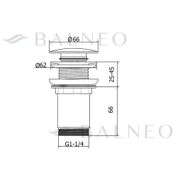 Balneo Evacuation De Lavabo-Vasque-Bonde clic-clac sans trop-plein, pour lavabo, finition gold, laiton