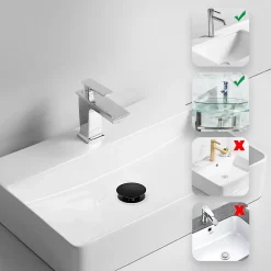 Balneo Bonde clic-clac sans trop-plein, pour lavabo, finition noir, laiton