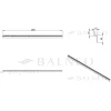 Balneo Profilé-Profilé de douche frontale, au sol 130 cm, acier inoxydable, finition gold, Pente de 1,5%