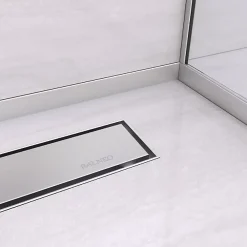 Balneo Profilé-Profilé murale inclinée à gauche pour douche 120cm, acier inoxydable, finition inox, Pente de 1,5%