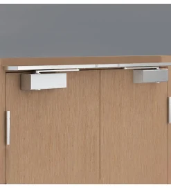Autres Ferme-Porte-Bandeau Ferme portes à force réglable 1 à 3 poussant gauche gris Bricard Ensemble 2 Vantaux