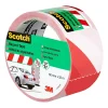 Scotch Panneau De Signalisation-Bande de marquage blanc et rouge, 50 mm x 33 m x 0,15 mm