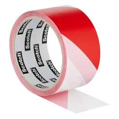 Scotch Panneau De Signalisation-Bande de marquage blanc et rouge, 50 mm x 33 m x 0,15 mm