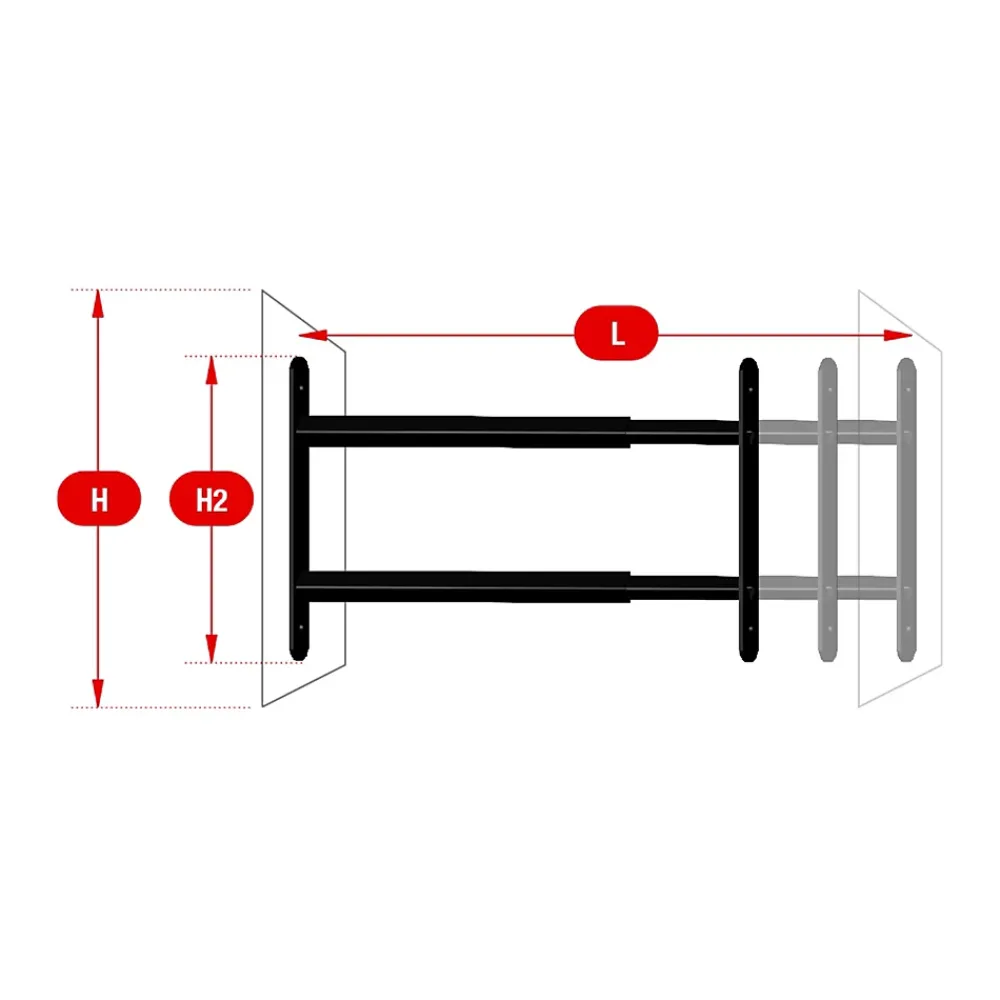 Afbat - Tb Industrie Sas 2 barreaux télescopiques de fenêtre, acier noir, Afbat, L.48 à 90 cm