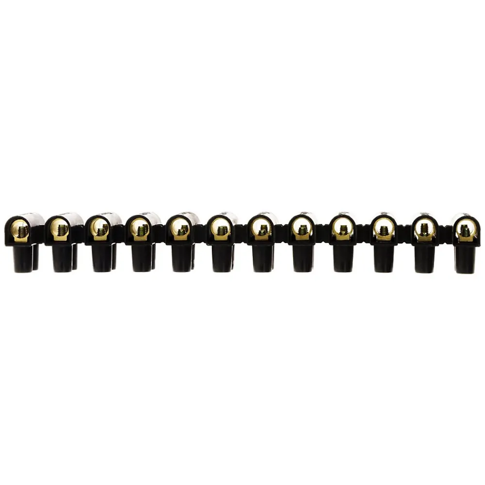 Zenitech Barrette 12 plots section 25mm² - Noir -