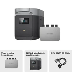 EcoFlow Station Électrique-Batterie supplémentaire pour panneau solaire Delta 2 Max 2048W