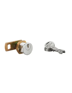 Thirard Serrure De Meuble|Serrure De Meuble-Batteuse filetée HG5, laiton chromé, 3 clés -