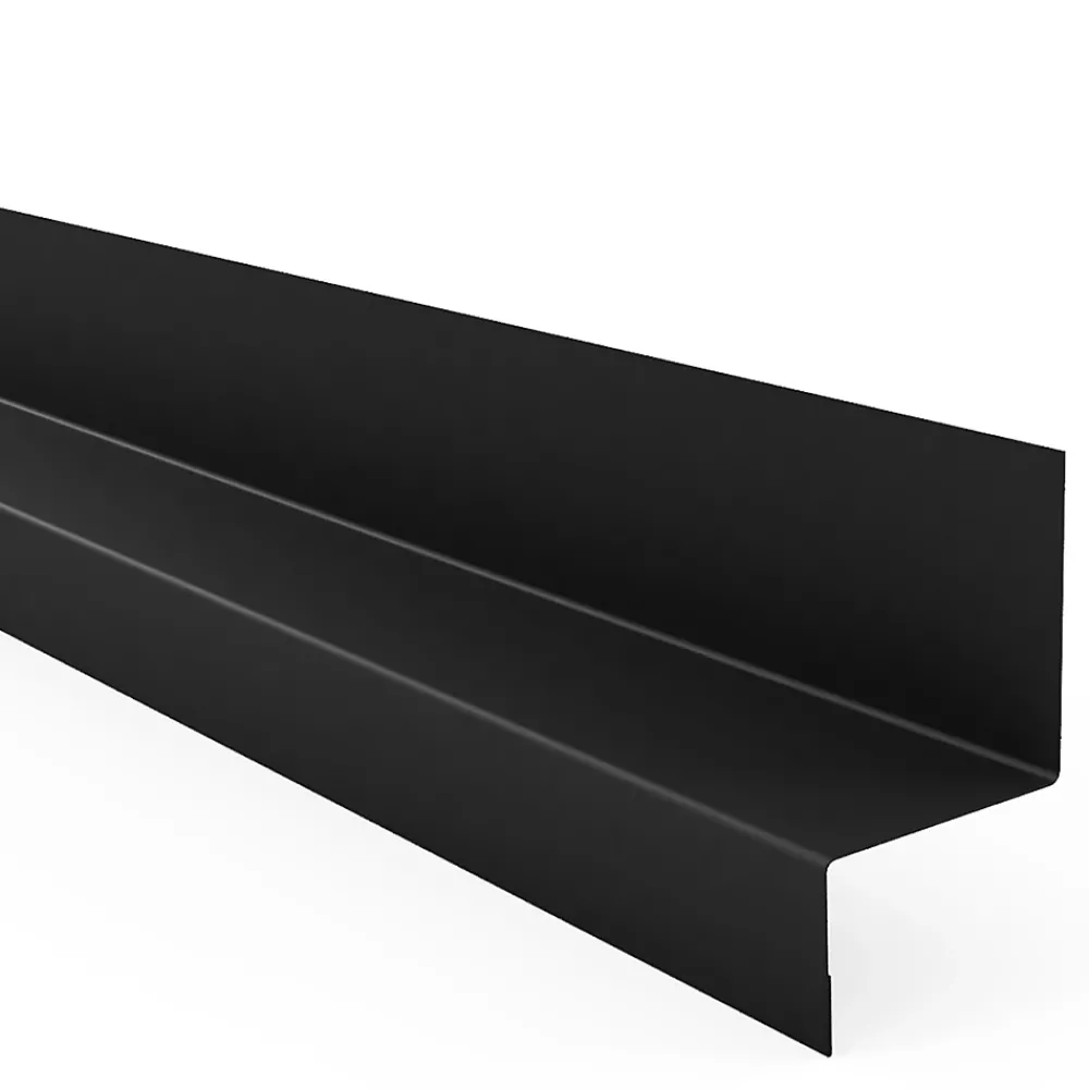 Le Profileur Français Profilé-Bavette de démarrage et de jonction pour bardage et parement XL45 en acier noir mat L.2.3m