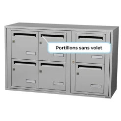Leabox.com Boîte Aux Lettres 1 Porte-Bloc collectif , 3x2, grade 3, simple face, Intérieur, fixation murale, Gris clair RAL 7035 finition brillante