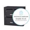 Leabox.com Bloc collectif , 2x2, grade 3, simple face, Intérieur, fixation murale, gris anthracite RAL 7016 finition brillante