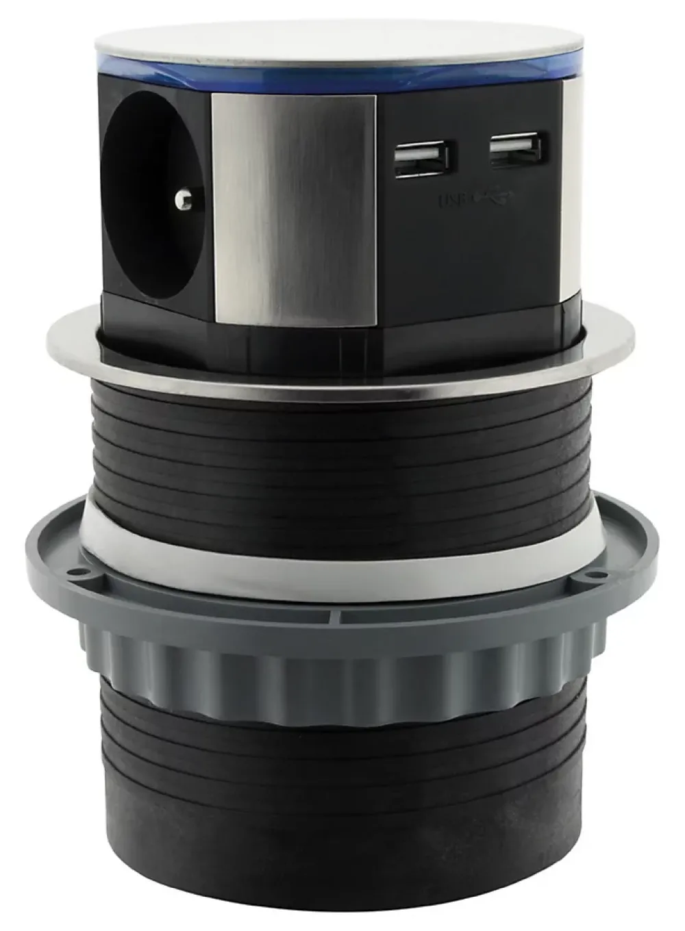 Otio Bloc encastrable compact 3 prises + 2 ports USB