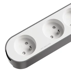 Jacobsen Bloc multiprise 4 ports blanc et gris