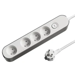 Jacobsen Bloc multiprise 4 ports blanc et gris