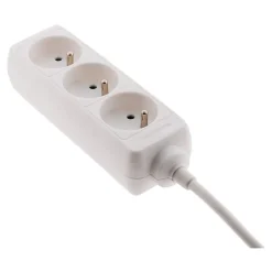 Zenitech Bloc multiprise 3 prises 2P+T 16A blanc -