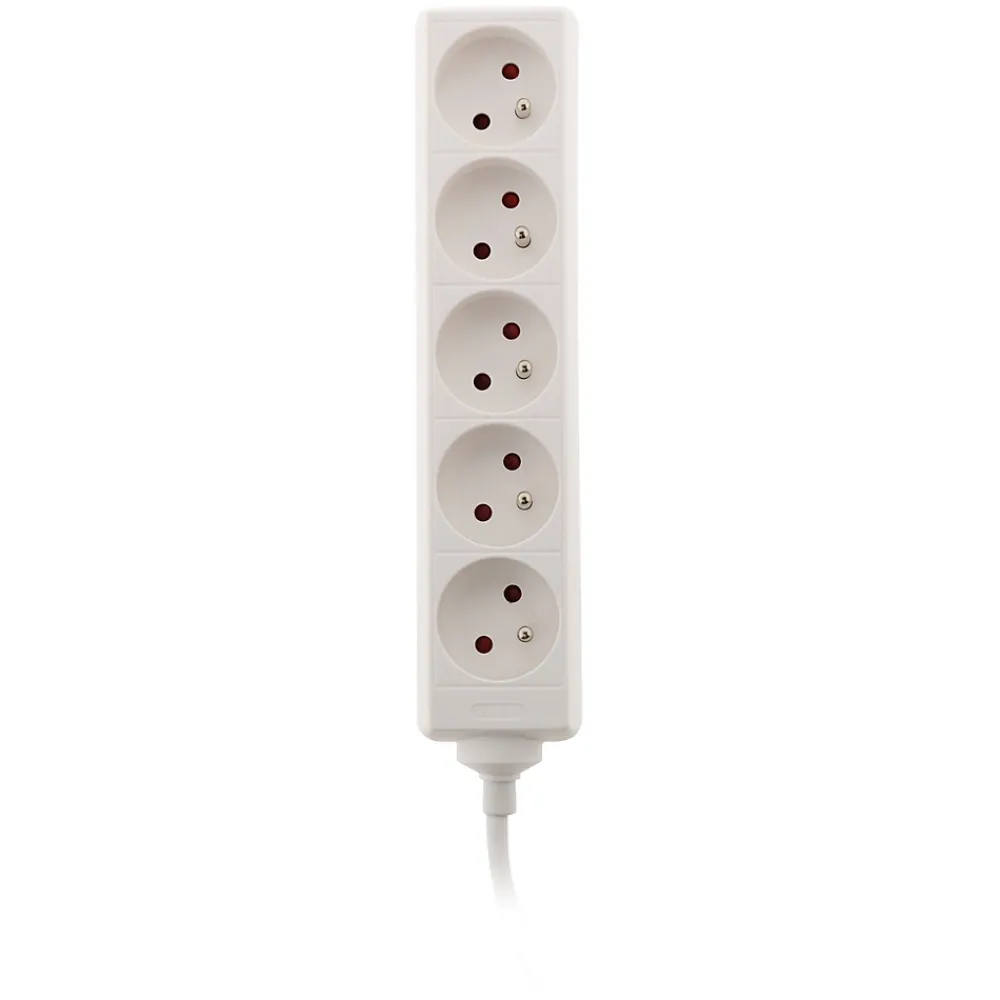 Zenitech Multiprise-Bloc multiprise 5 prises 2P+T 16A blanc -