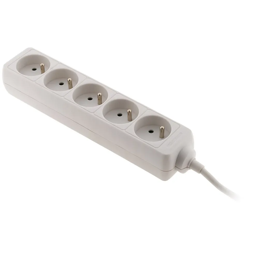 Zenitech Multiprise-Bloc multiprise 5 prises 2P+T 16A blanc -