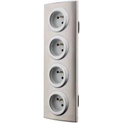 Zenitech Multiprise-Bloc 4 prises 16A 2P+T à câbler - Gris -