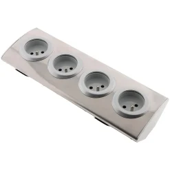 Zenitech Multiprise-Bloc 4 prises 16A 2P+T à câbler - Gris -