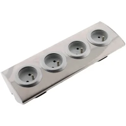 Zenitech Multiprise-Bloc 4 prises 16A 2P+T à câbler - Gris -