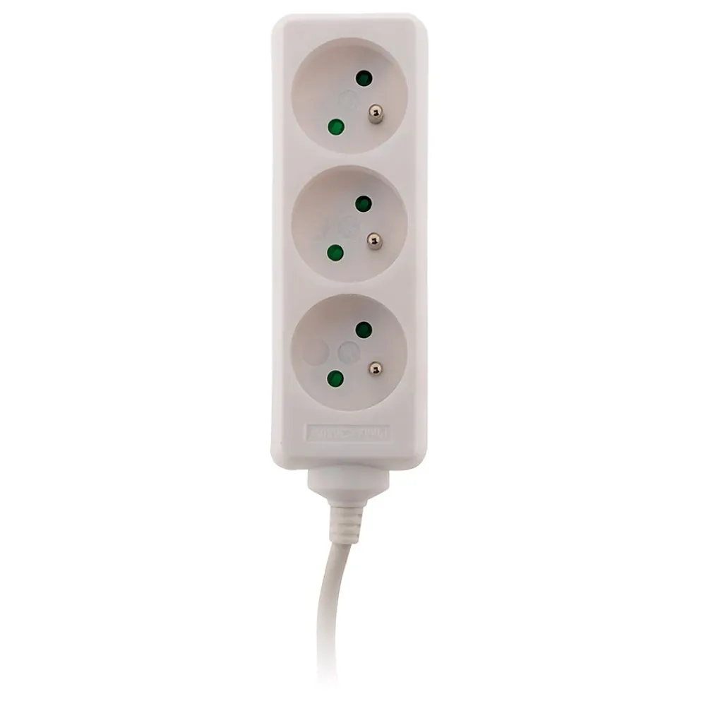 Zenitech Bloc 3 prises blanc 1m