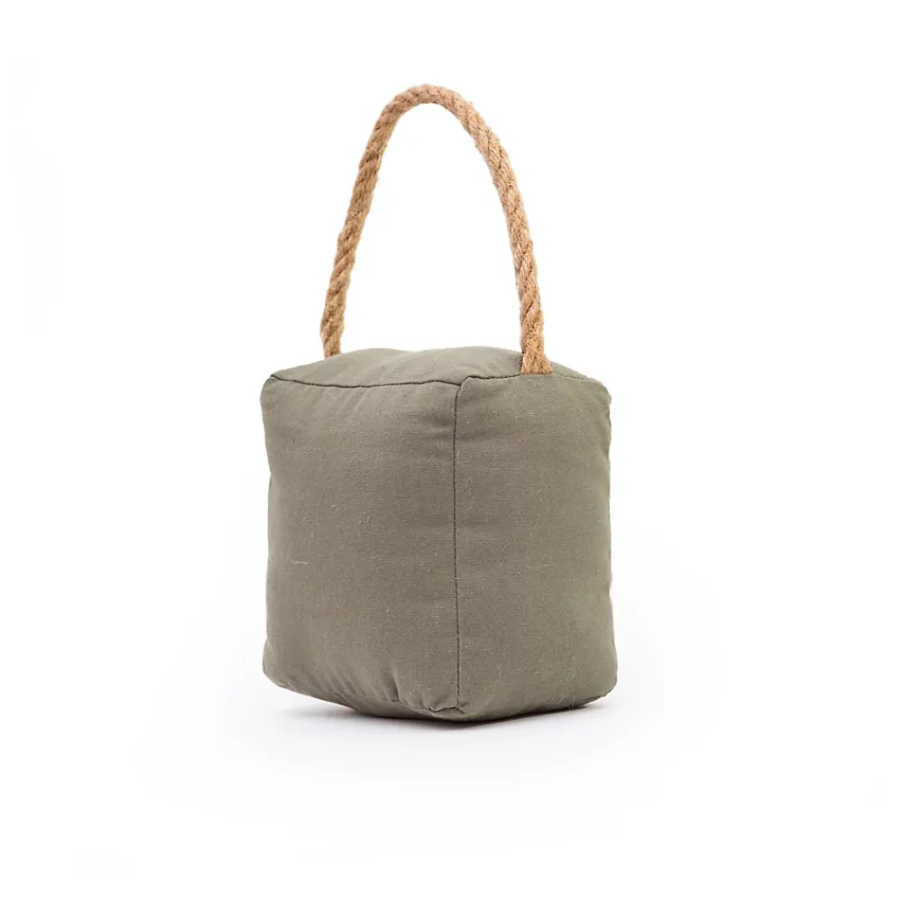 Arrêt De Porte-Bloque-porte Rei tissu vert kaki ⌀11x H. 28 cm