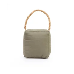 Arrêt De Porte-Bloque-porte Rei tissu vert kaki ⌀11x H. 28 cm