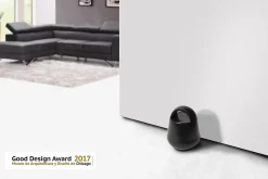 Bloque-porte soft touch Rei noir ⌀6,8x H.8,7 cm