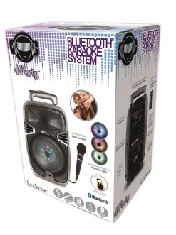 Lexibook Enceinte, Écouteur Et Casque-Bluetooth Karaoke avec roulettes, lumières et micro