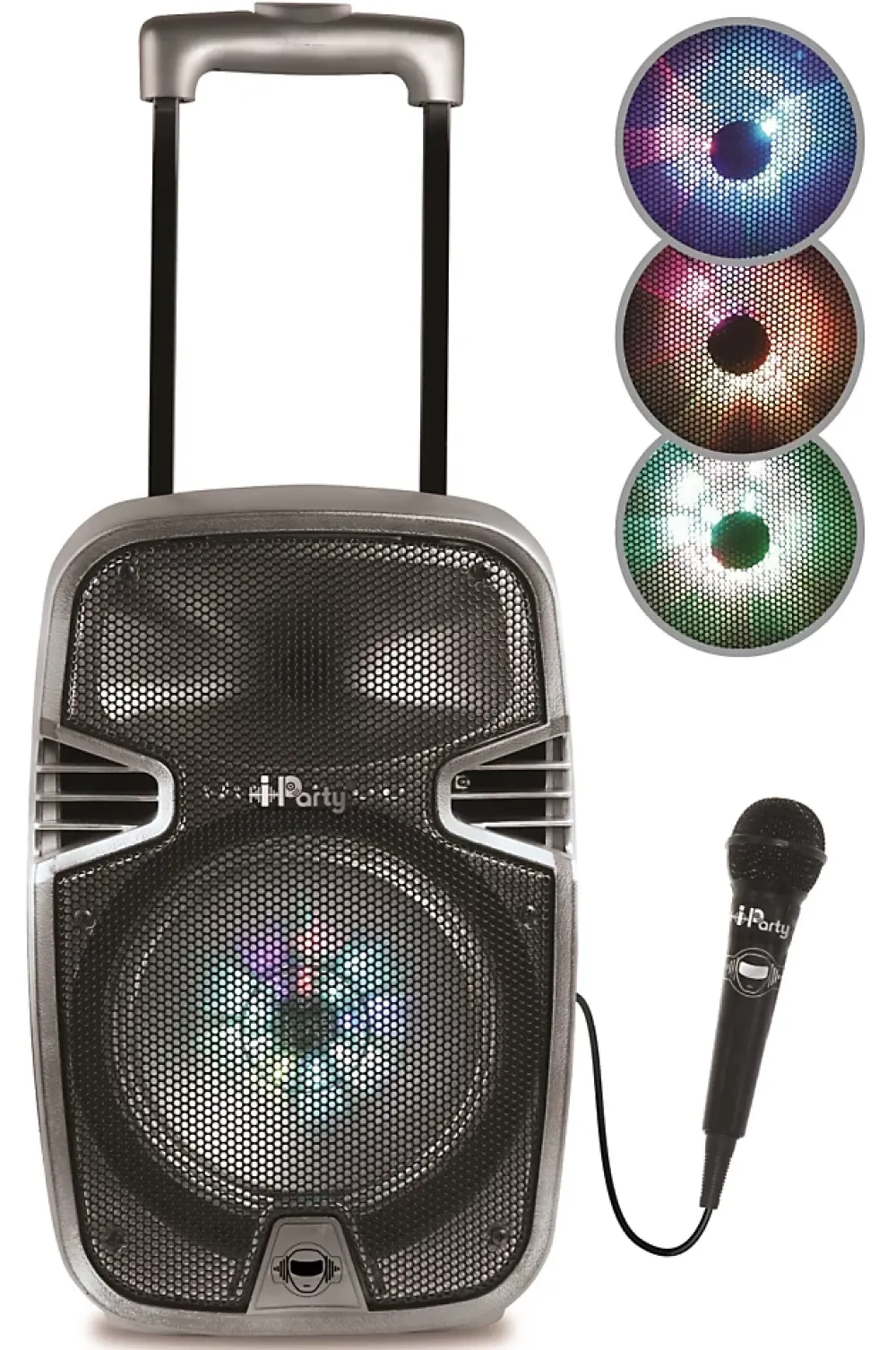 Lexibook Enceinte, Écouteur Et Casque-Bluetooth Karaoke avec roulettes, lumières et micro