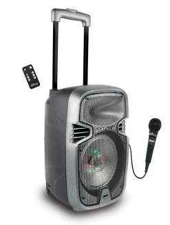 Lexibook Enceinte, Écouteur Et Casque-Bluetooth Karaoke avec roulettes, lumières et micro