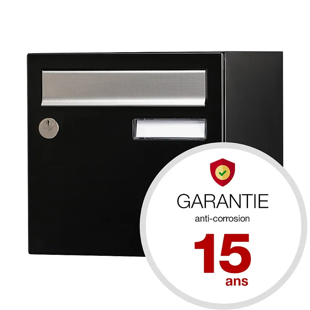 Renz Boîte Aux Lettres 1 Porte-Boite aux lettres Allure 1 porte noir 9005M